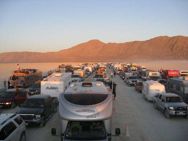 Burning Man entry gate line